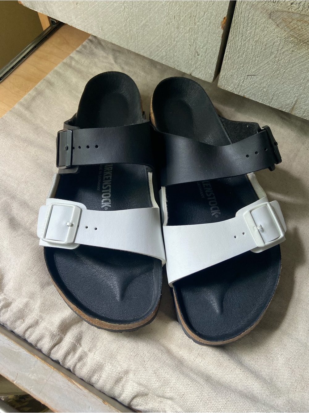 Birkenstock Two-Tone Black & White Arizona Sandals